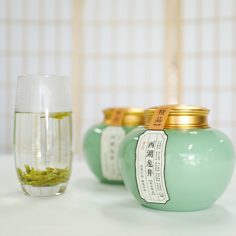 西湖龙井青瓷罐